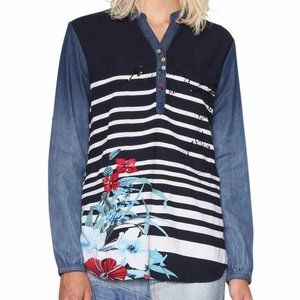 Desigual striped floral shirt blouse